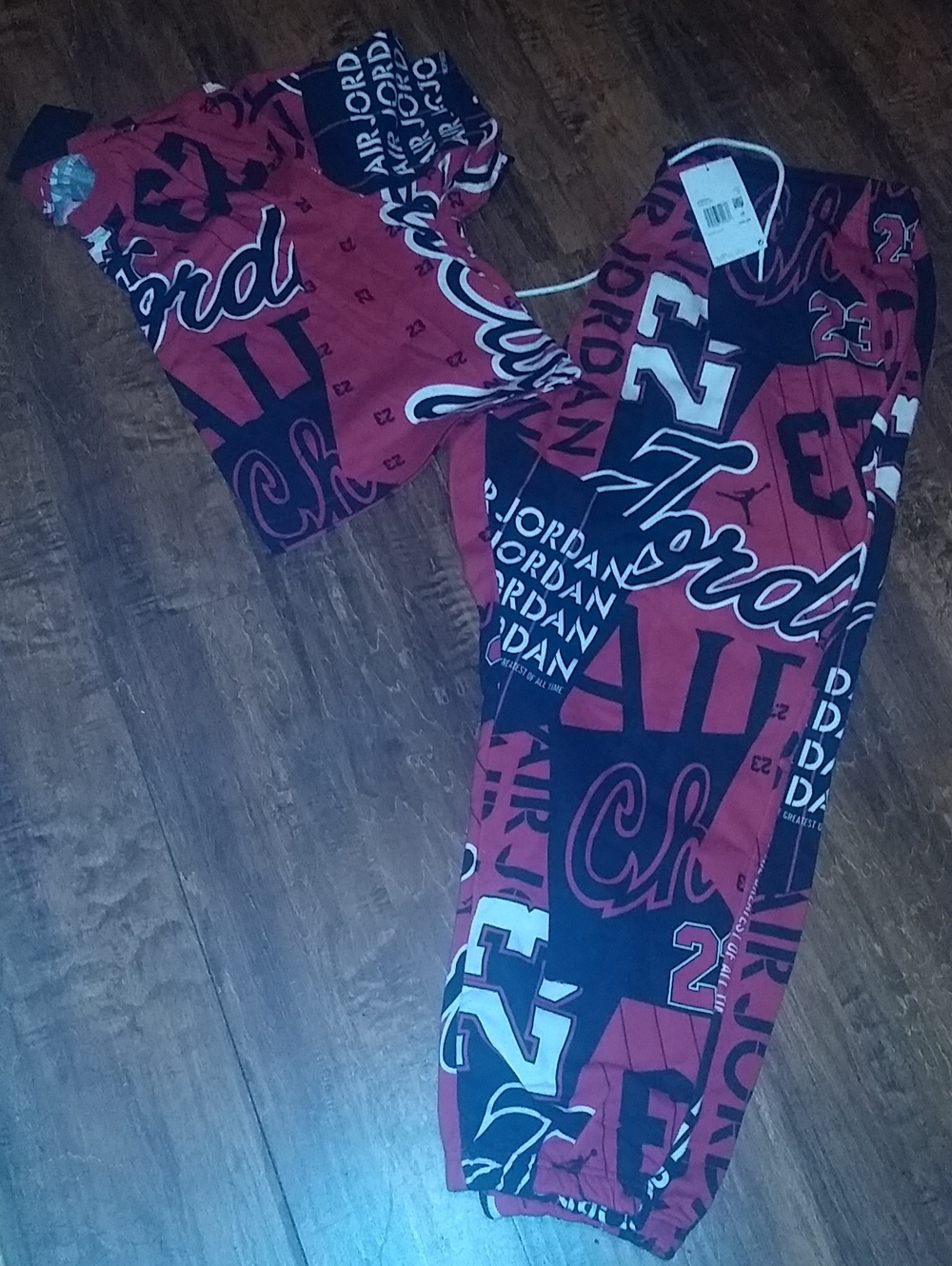 Jordan Red and Black Crop Top Jogger Set